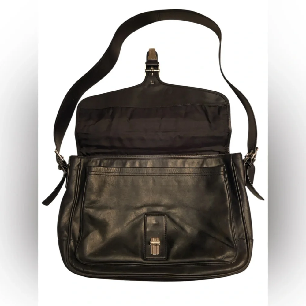 Coach Y2K Black Leather Crossbody Messenger Bag H0769-05238